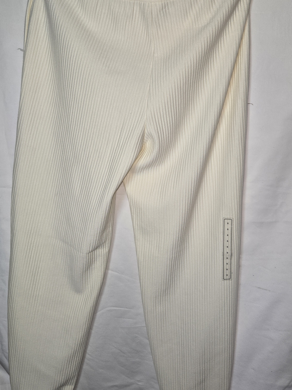 DSG Cream Ribbed Sweatpants with Drawstring - Picture 2 of 6